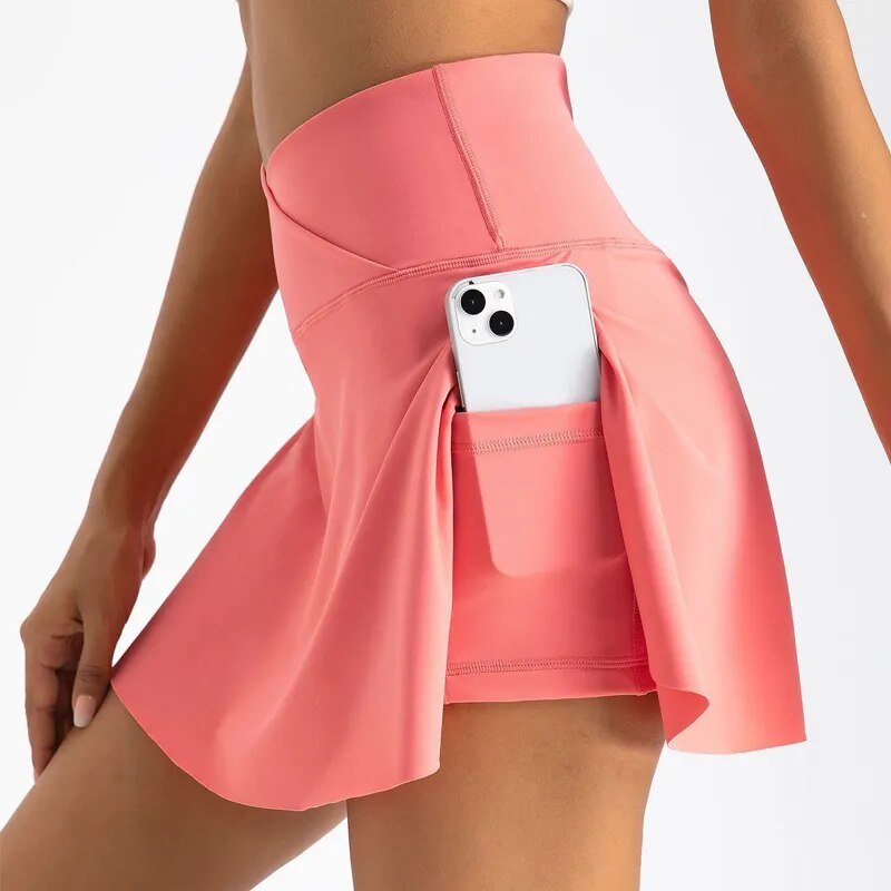 Women High Wasted Golf Skirt with Pockets