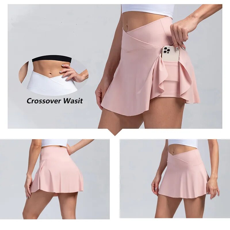 Women High Wasted Golf Skirt with Pockets