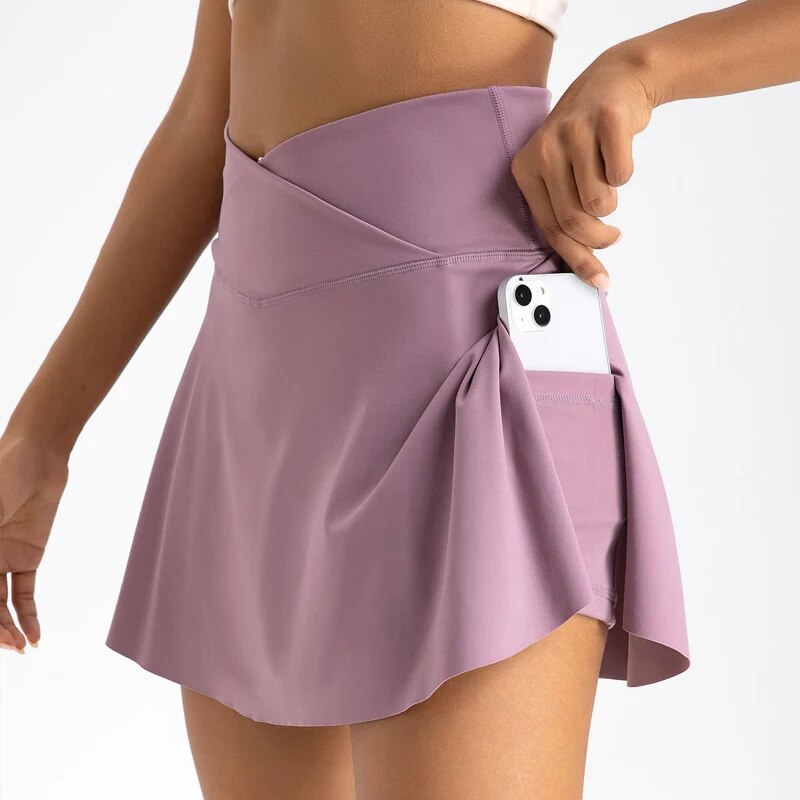 Women High Wasted Golf Skirt with Pockets