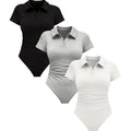 Women's 3pcs Collared Bodysuit